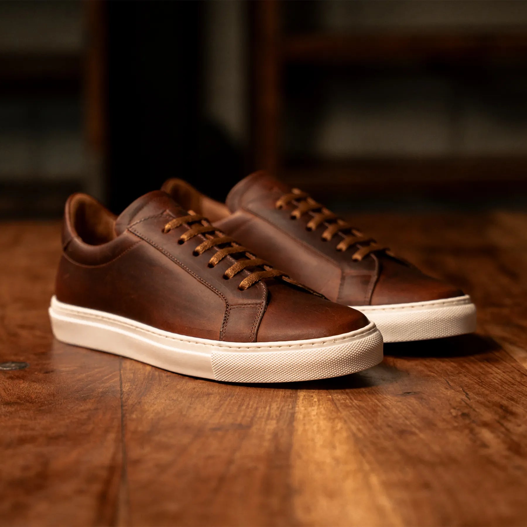 Men's Caramel Brown Leather Cupsole Sneakers – LANX
