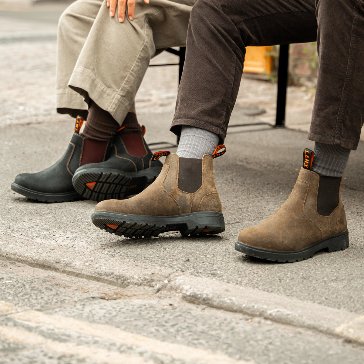Vibram soled womens suede walking shoe close up shot