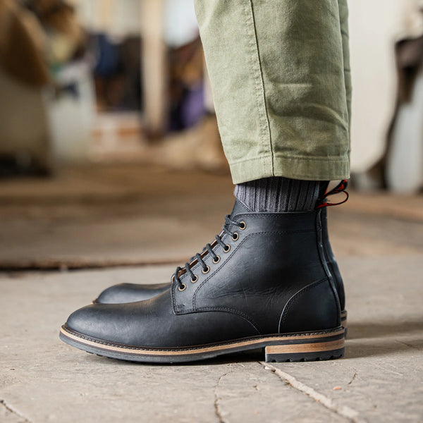Dutton Black men's black leather boots