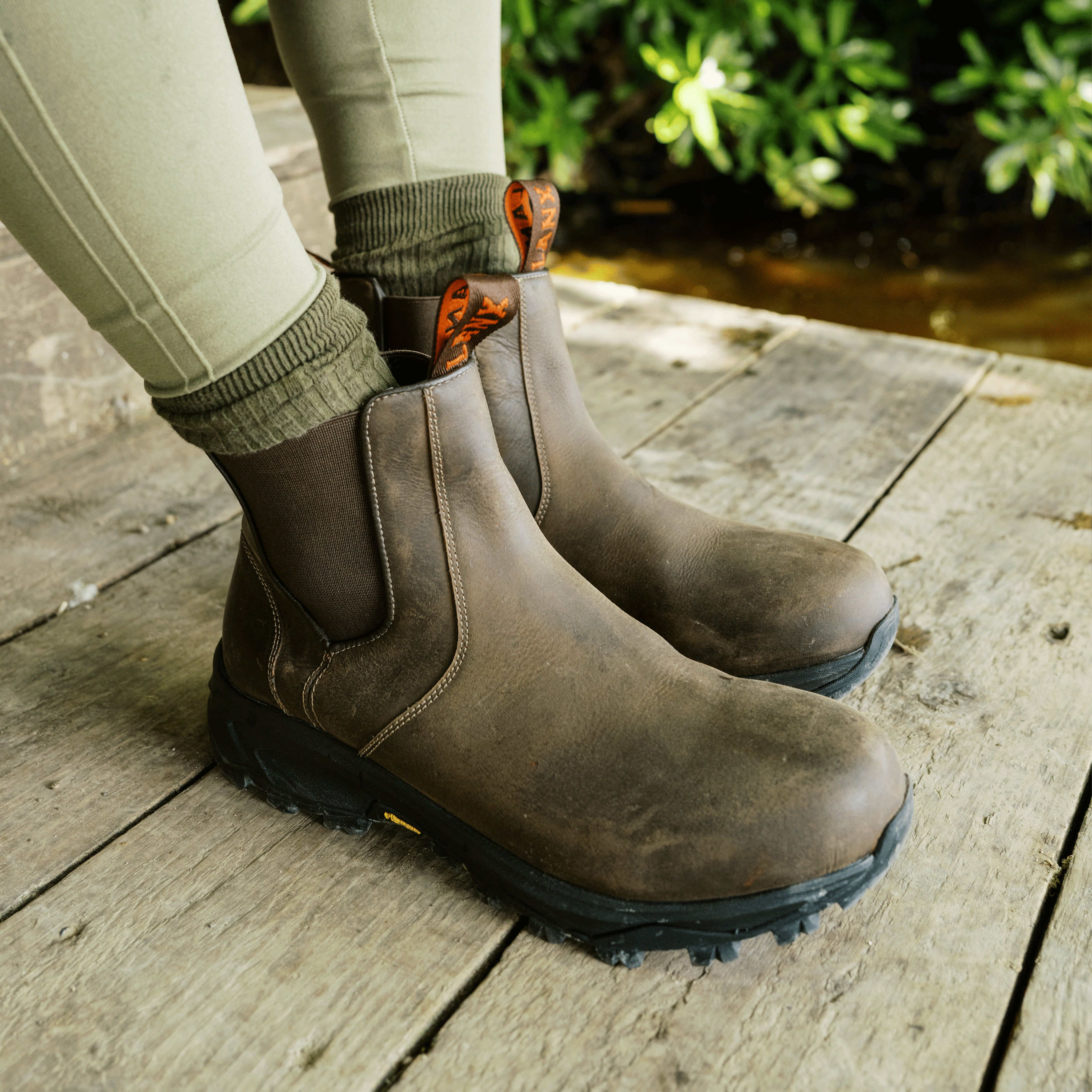 Women s Brown Distressed Water Resistant Leather Vibram