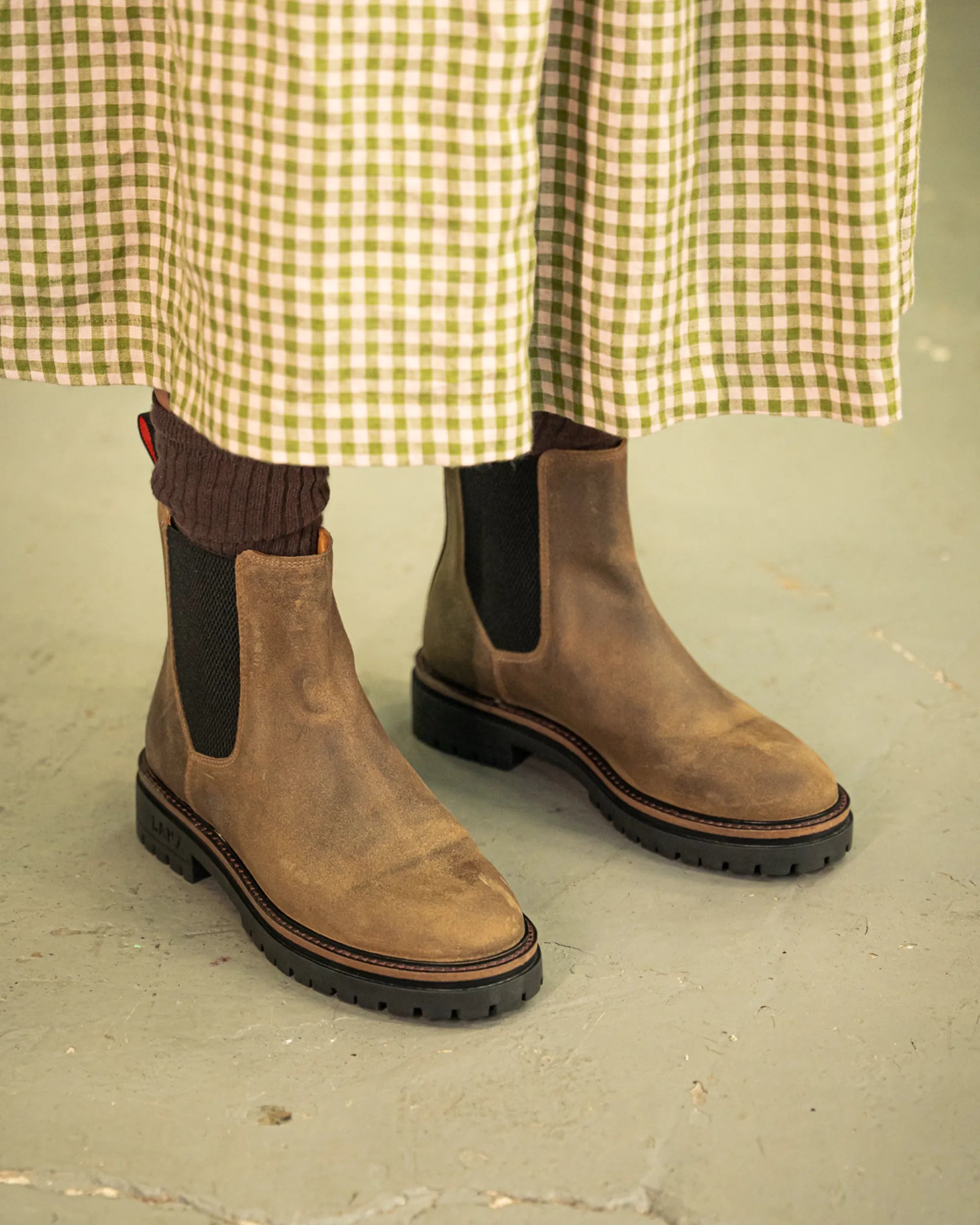 Women's - Brown - Khaki - Leather - Chelsea Boots – LANX