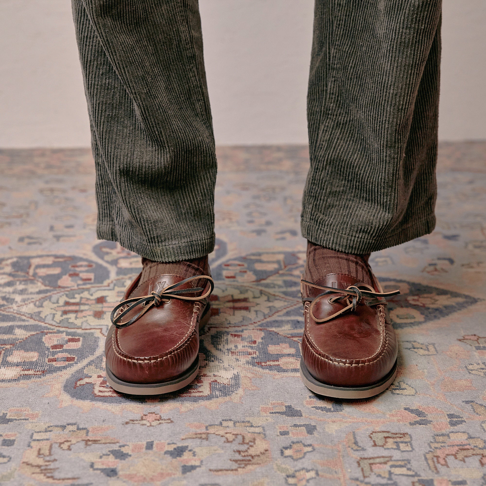 Men's - Brown - Burgundy - Leather - Slip-On Deck Shoes – LANX