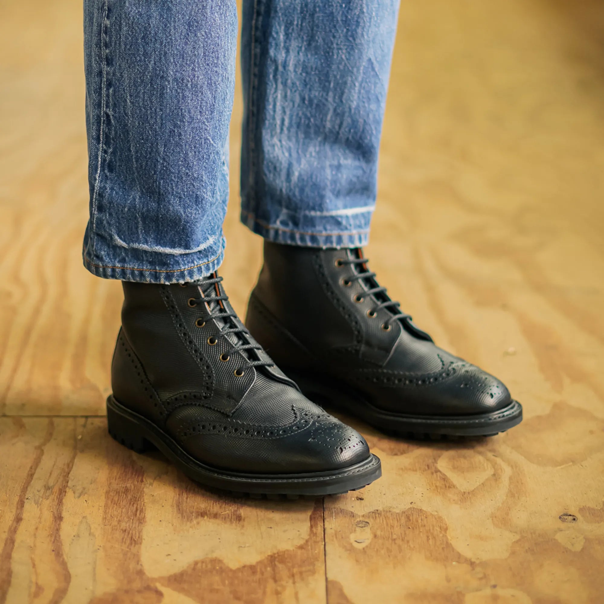 Trickers Stow Black Brogue Boots Mens Uk TRICKERS Stow, Full-Grain