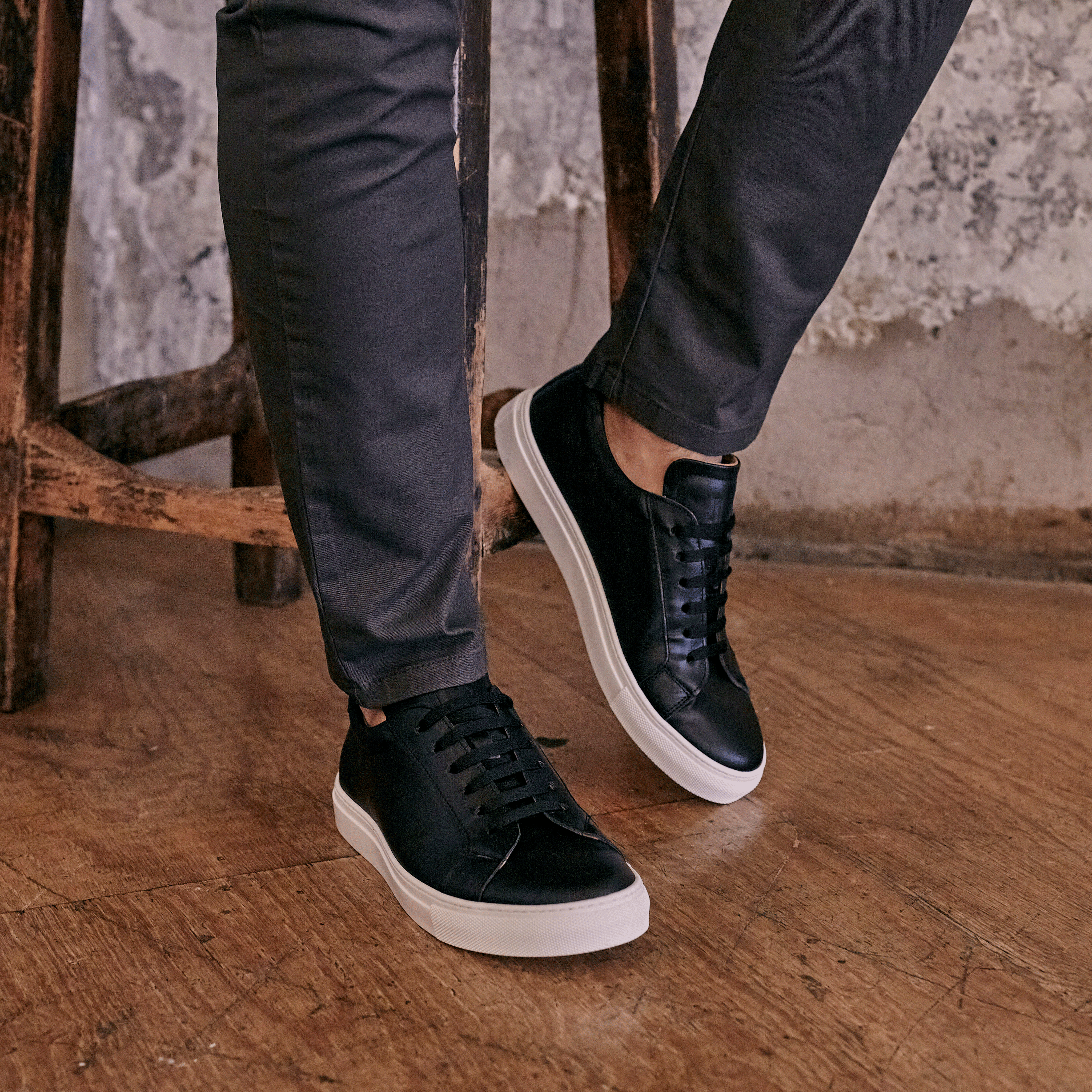 Mens black sneakers best sale