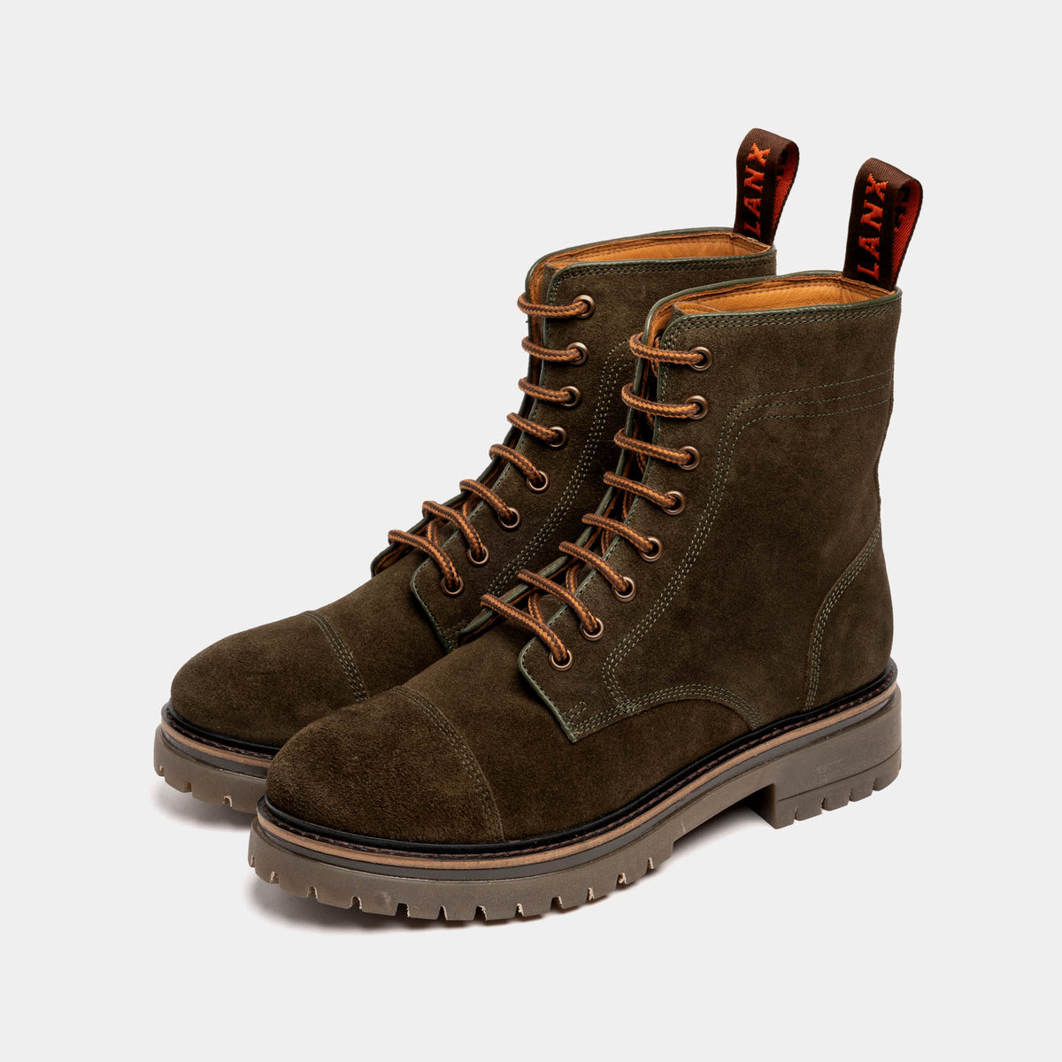 Women's - Green - Khaki - Suede - Derby Boots – LANX