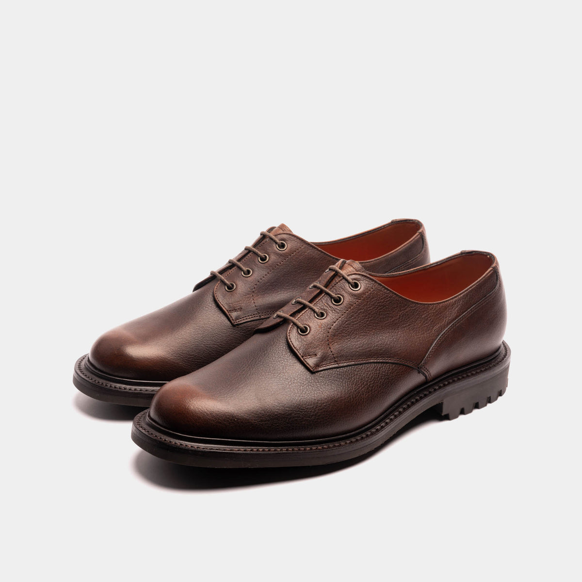 Men's Brown Dark Leather Derby Shoes – LANX