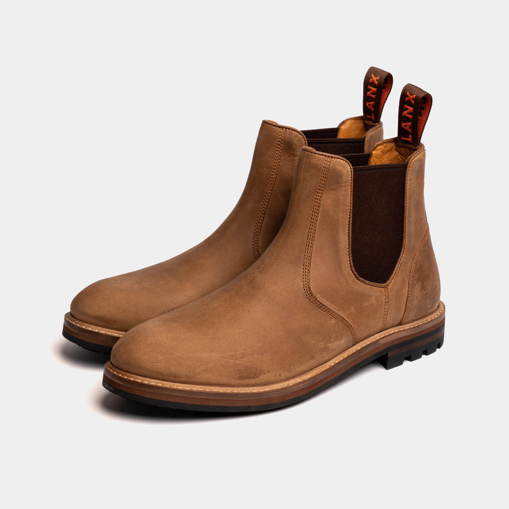 Men's Tan Brown Leather Chelsea Boots – LANX