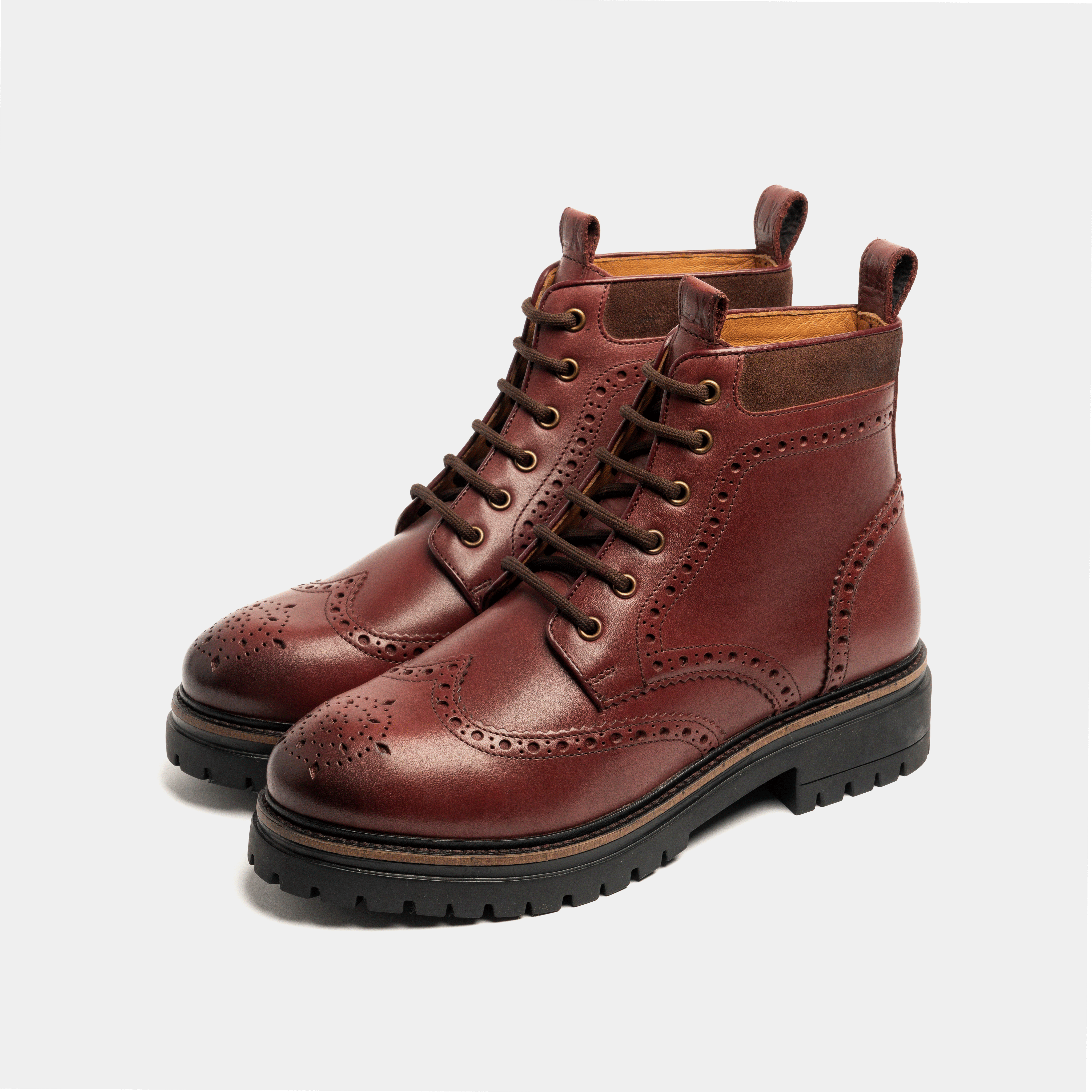 Burgundy brogue shop boots womens