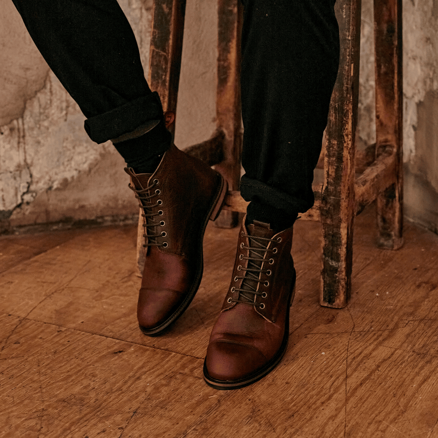 TASKER // BURGUNDY GAUCHO-Men's Boots | LANX Proper Men's Shoes
