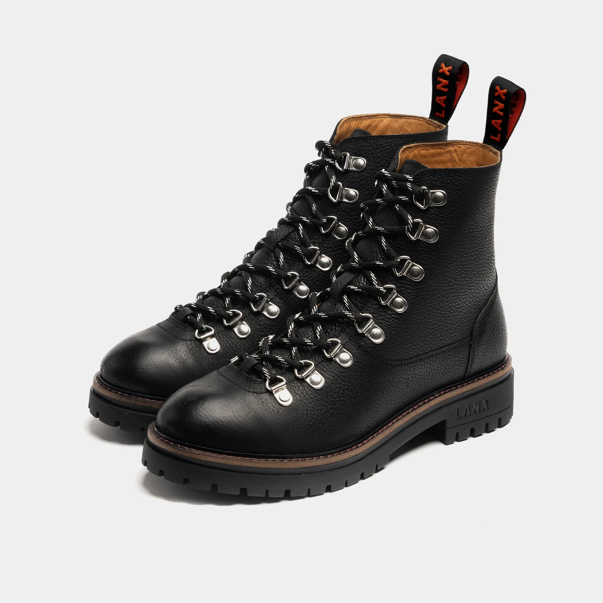 Women's Black Dark Leather Lace-to-toe Boots – LANX