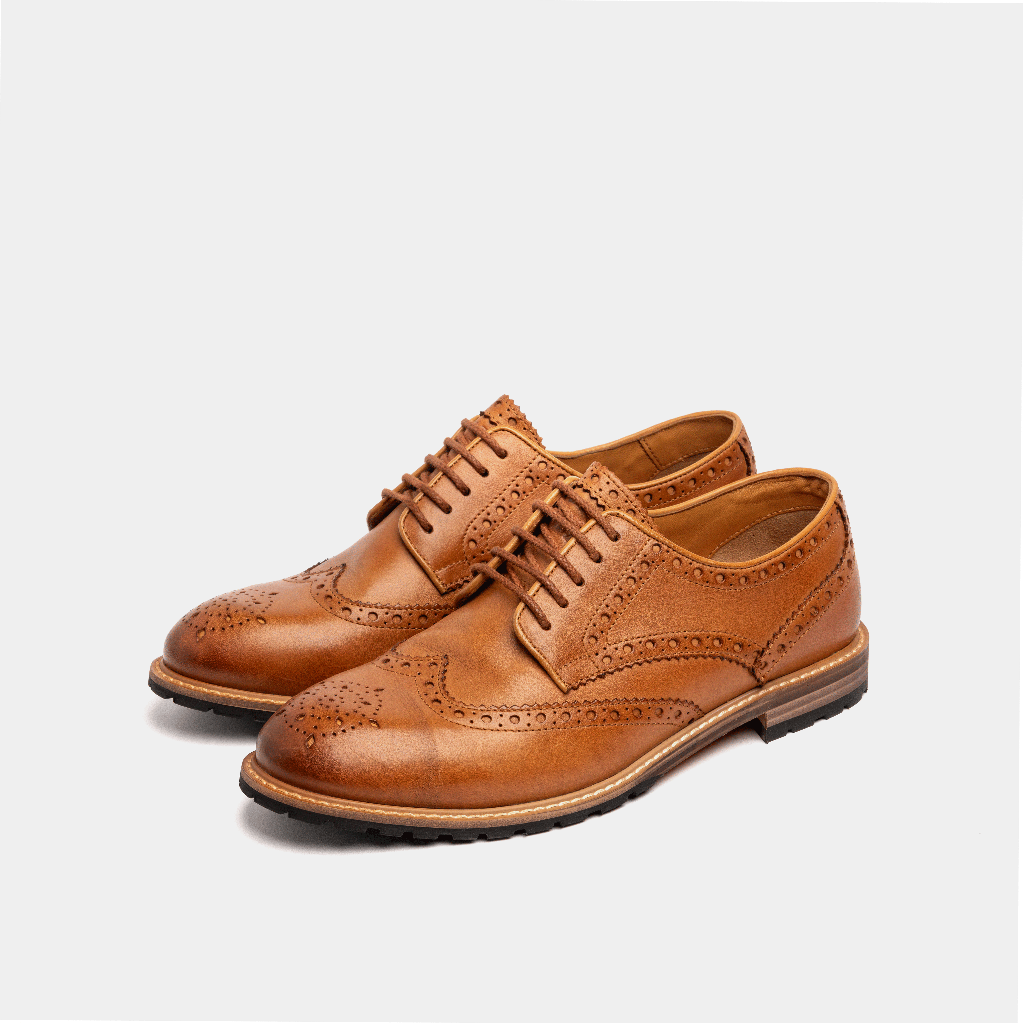 Tan leather 2025 brogues ladies