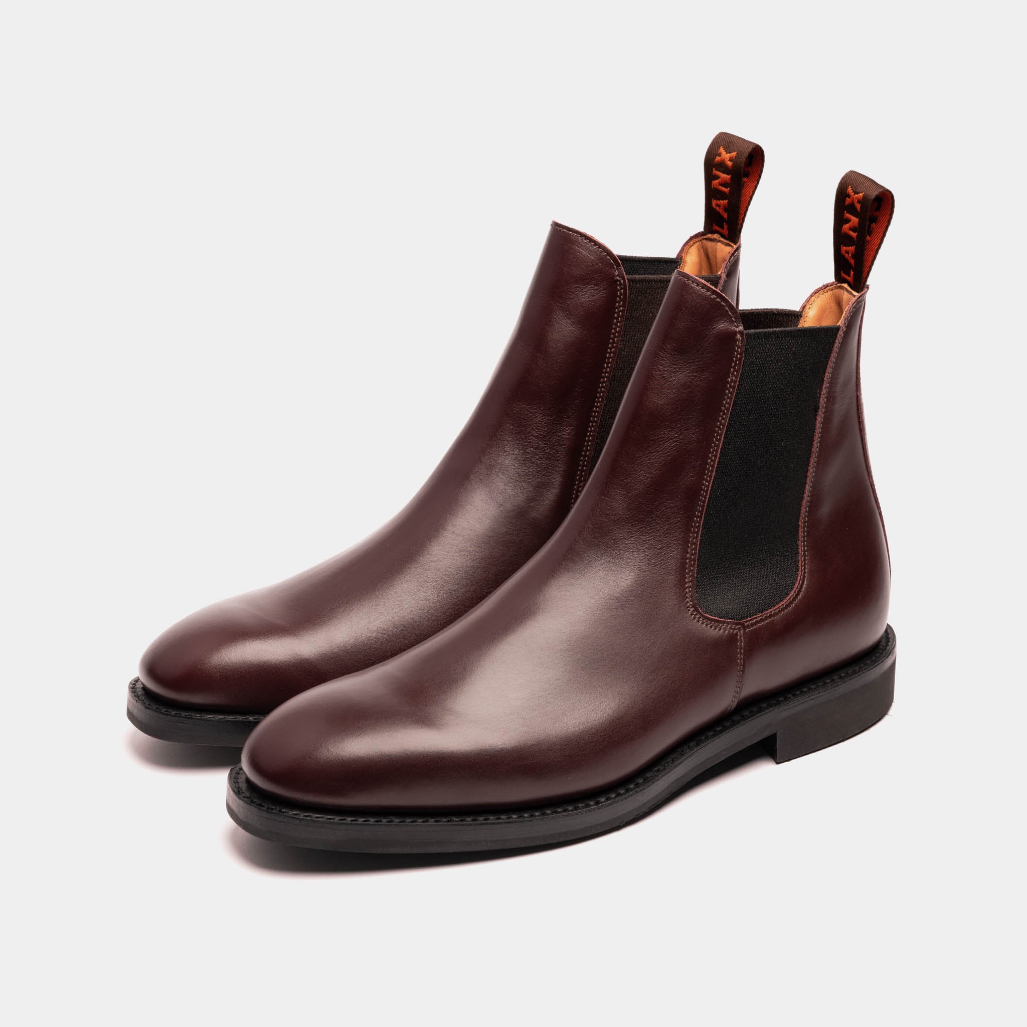 Men s Burgundy Red Leather Chelsea Boots LANX