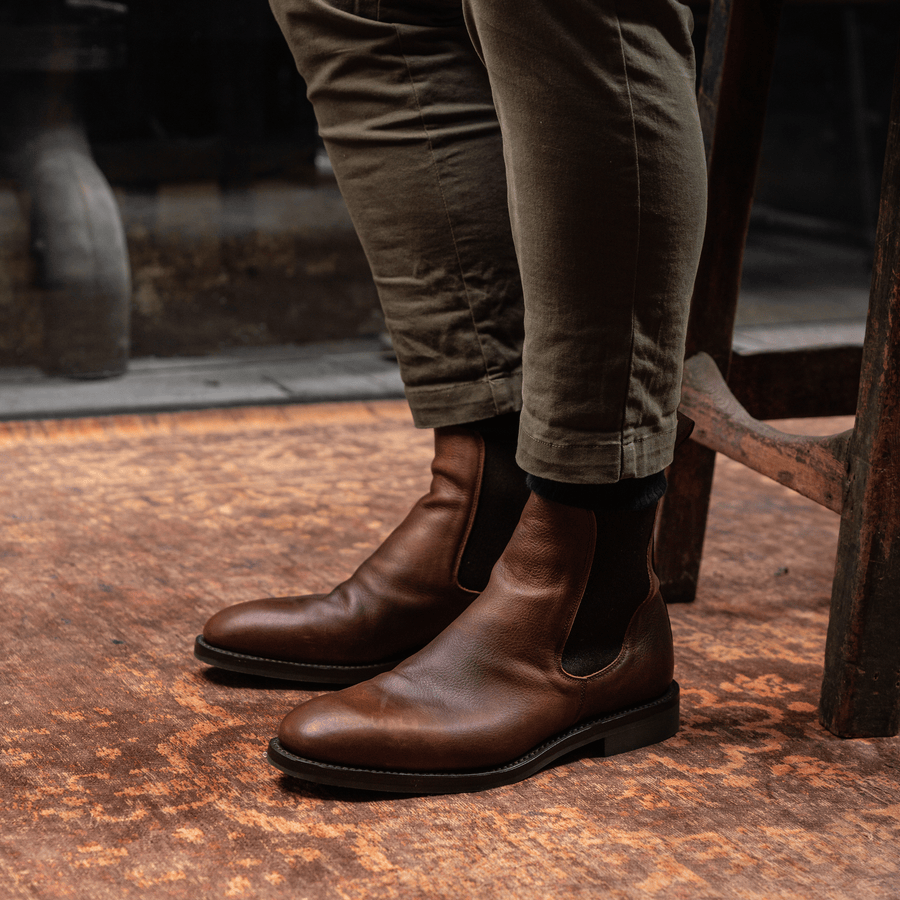WISWELL // BROWN GRAINED-Men's Chelsea