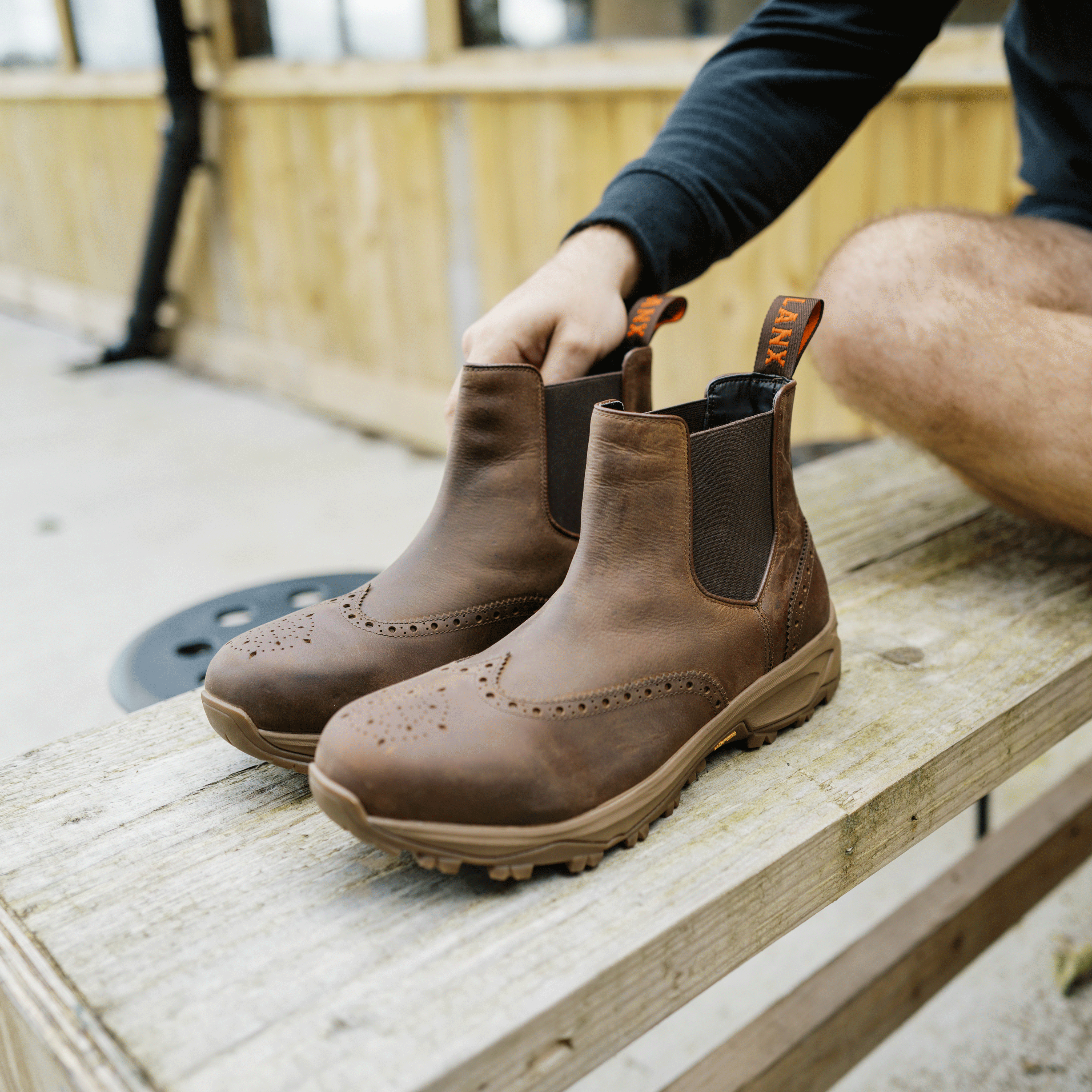 Men s Conker Brown Water Resistant Leather Vibram Chelsea