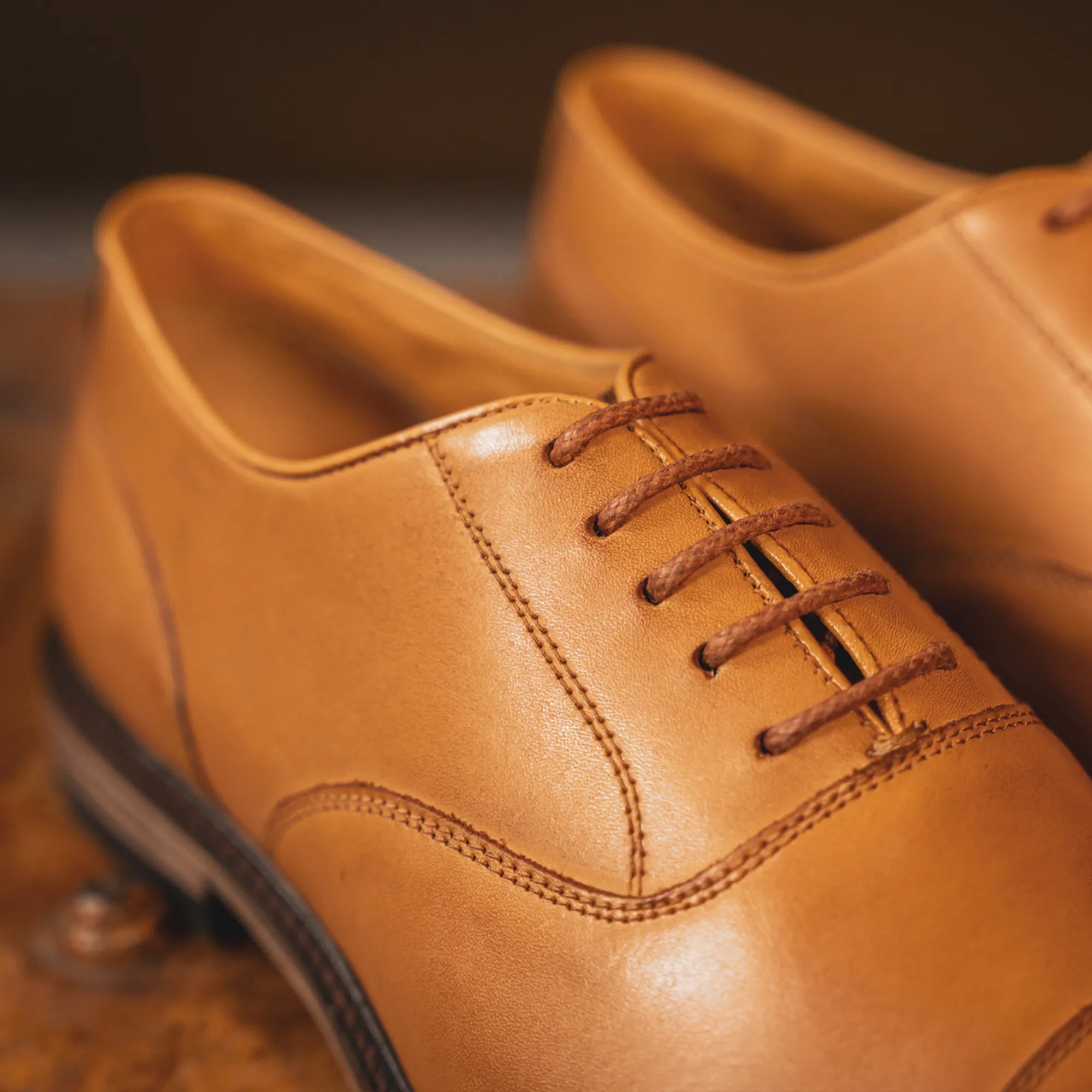 Men's Tan Brown Leather Oxford Shoes – LANX