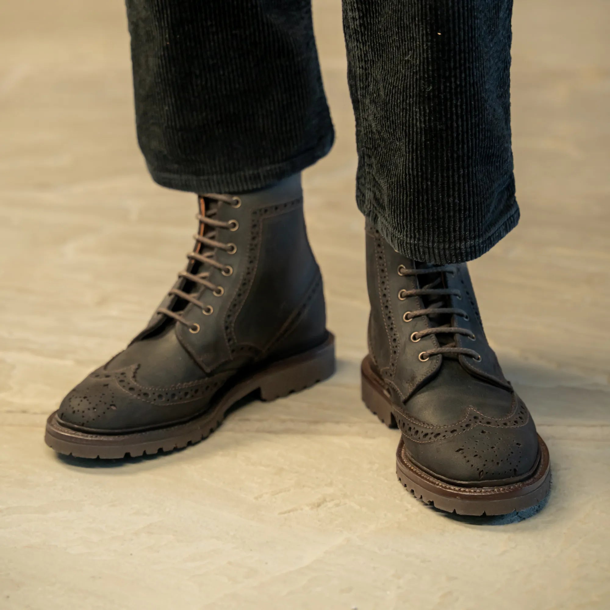 Women's - Newchurch - Walnut - Leather - Brogue Boots – LANX