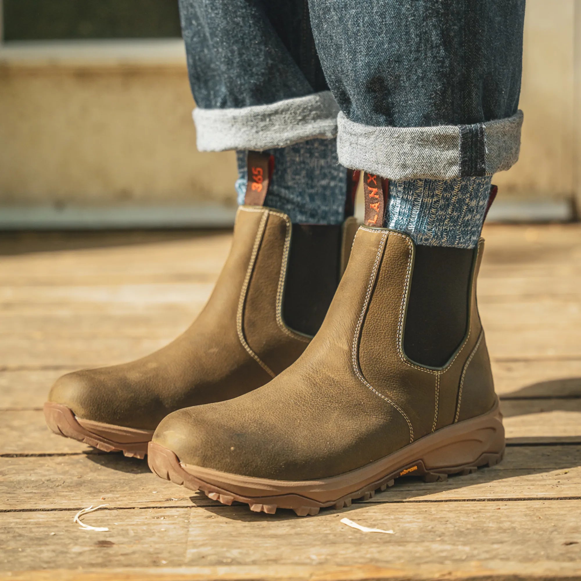 Men's - Khaki - Green - Leather - Chelsea Boots – LANX