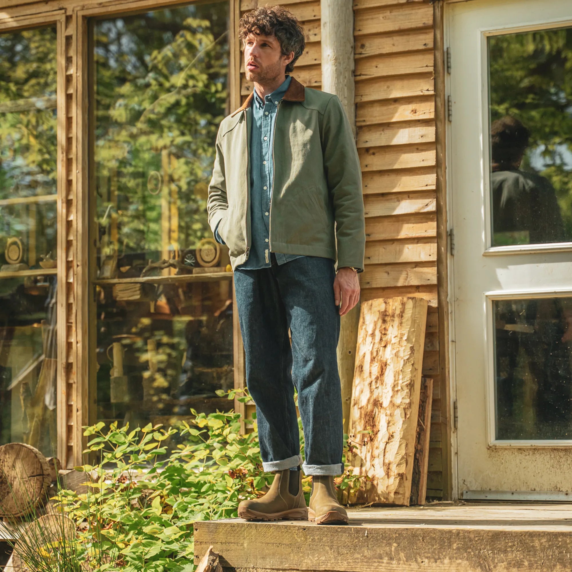 Men's - Khaki - Green - Leather - Chelsea Boots – LANX