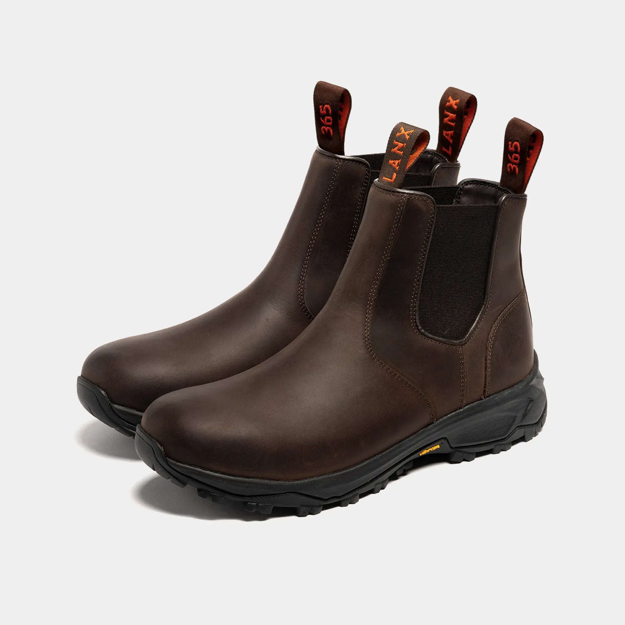 Men's Brown Distressed Water Resistant Leather Vibram