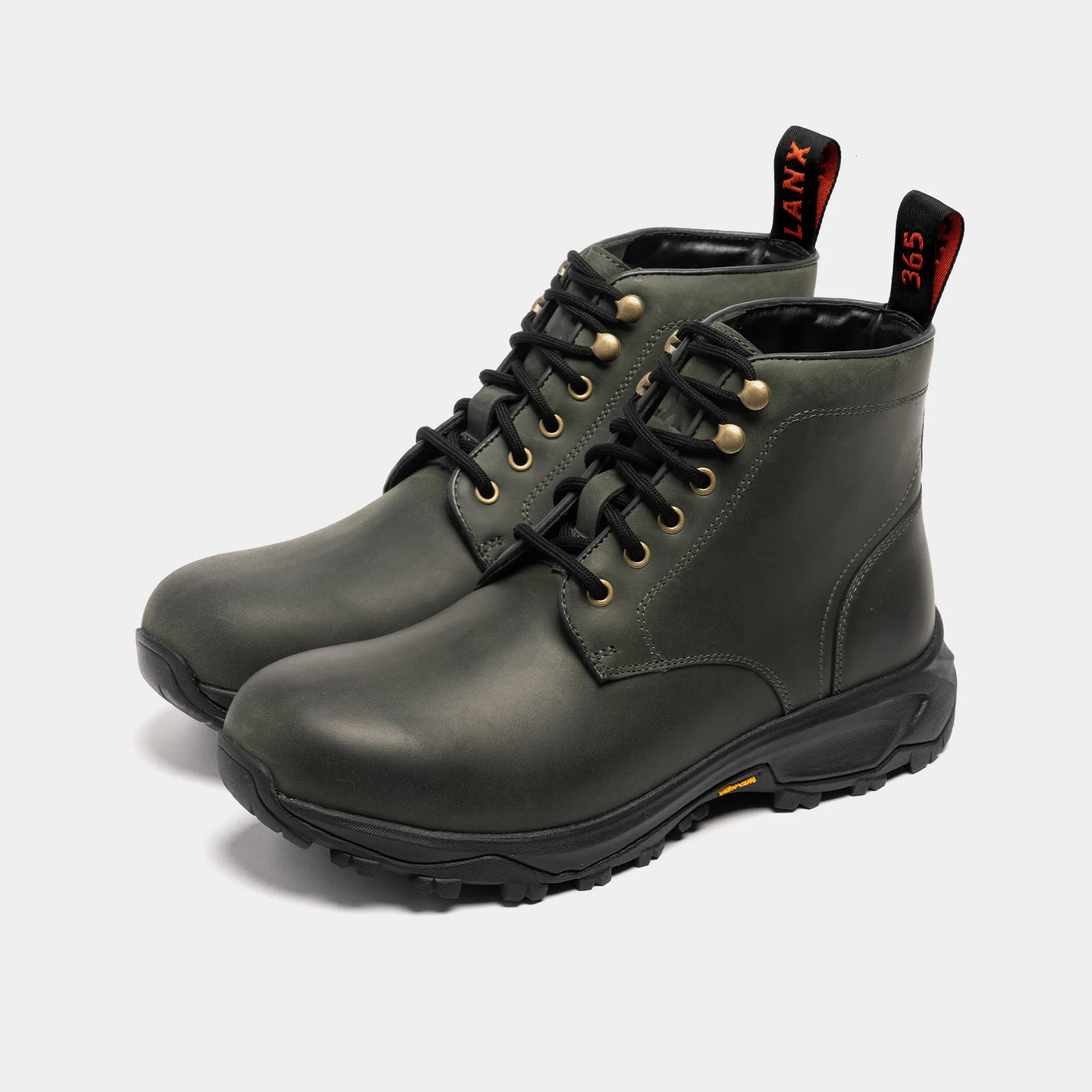 Men's - Anthracite - Leather - Derby Brogue Boots – LANX