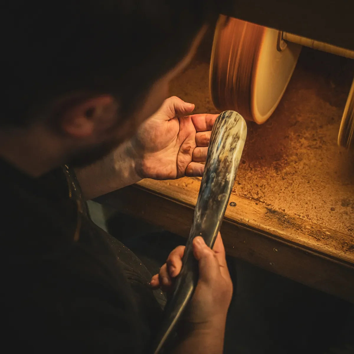 Image of a factory worker making a LANX Carnforth shoe horn