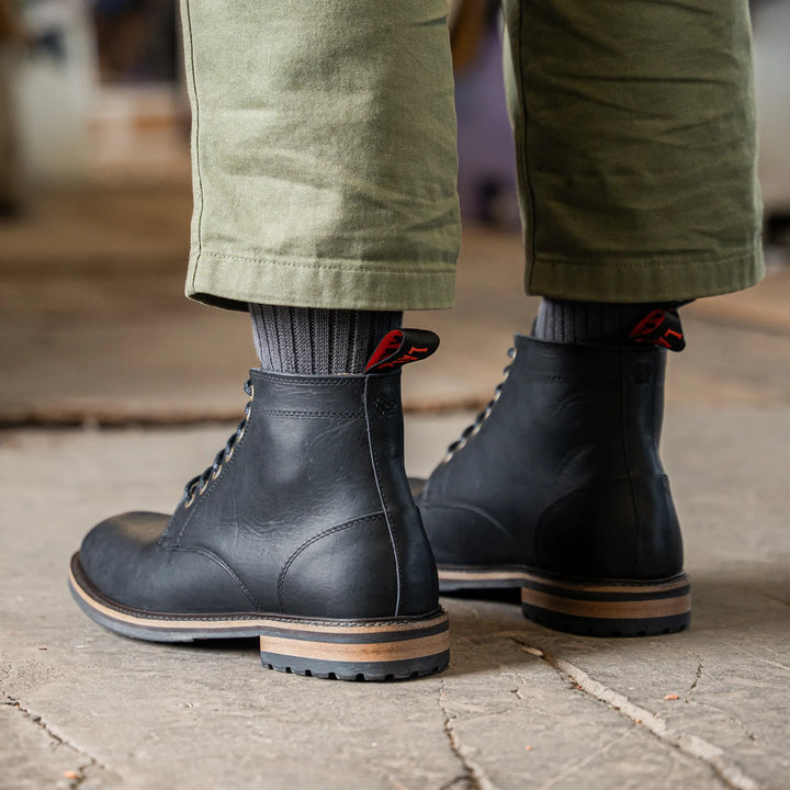 Dutton Black men's black leather boots