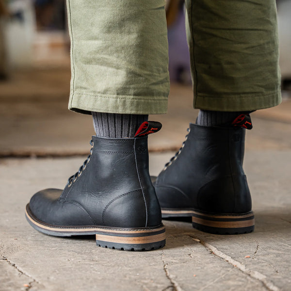 Dutton Black men's black leather boots