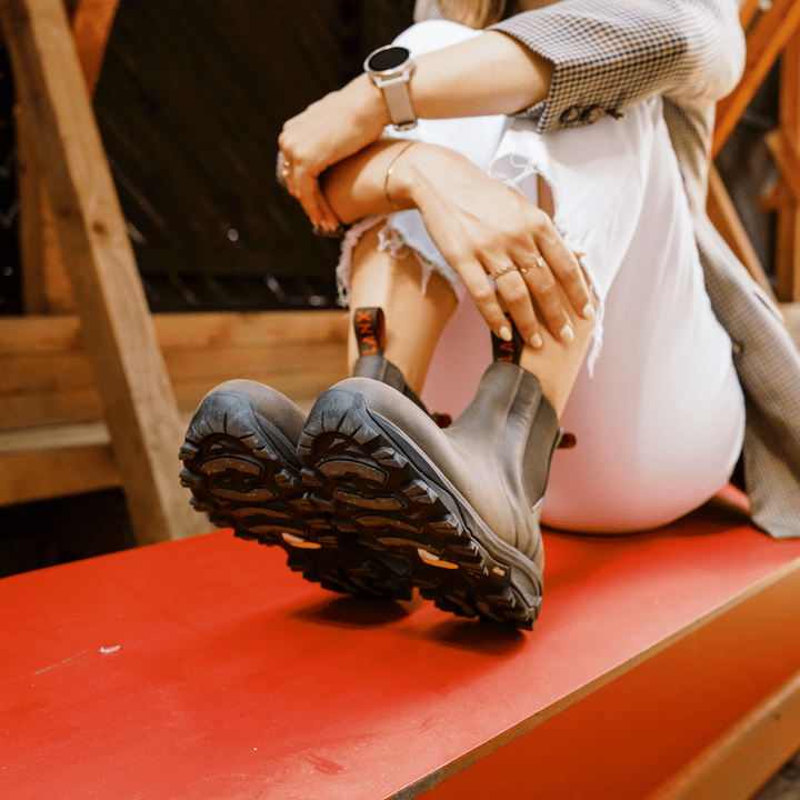 Women s Brown Distressed Water Resistant Leather Vibram Chelsea Boot LANX