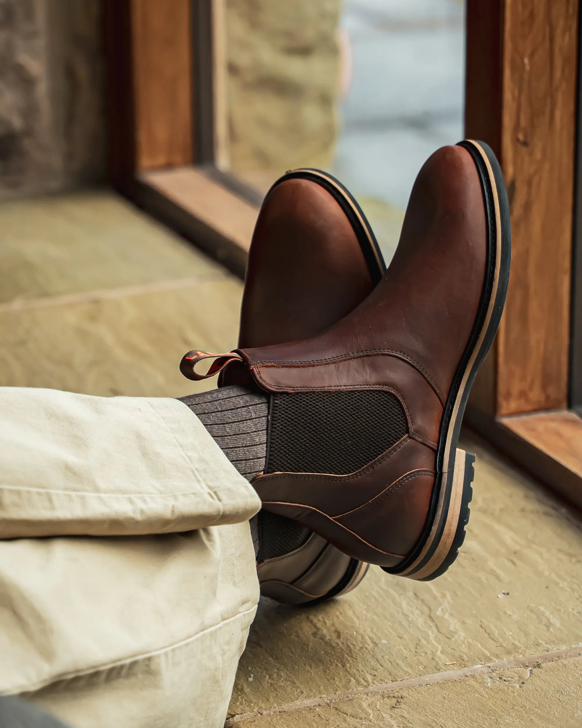 Men's - Brown - Burgundy - Leather - Chelsea Boots – LANX