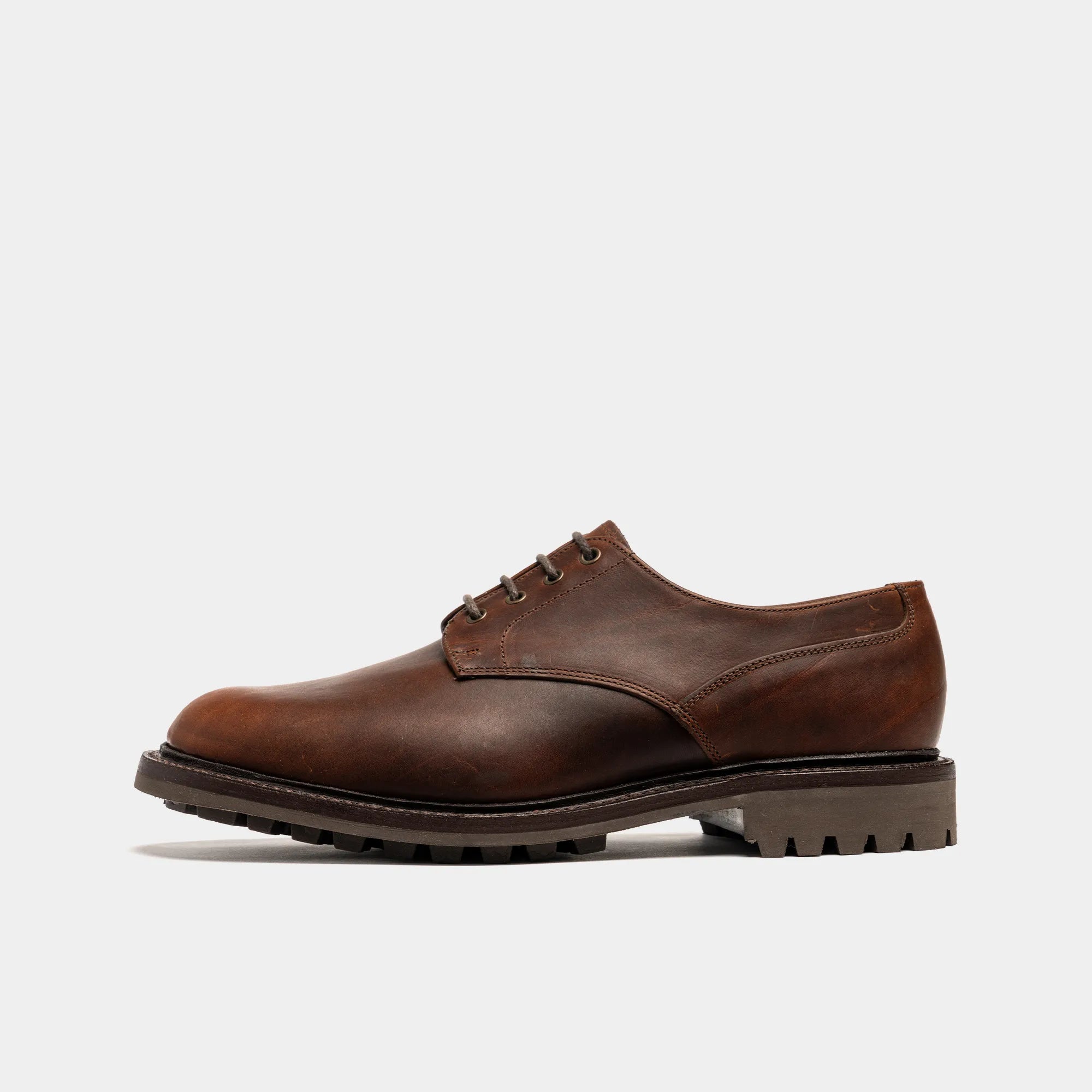 Men's - Brown - Dark - Leather - Derby Shoes - LANX