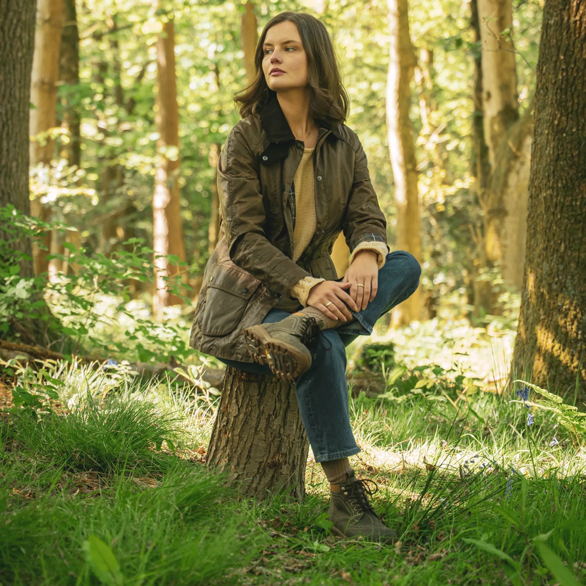 Women's - Khaki - Green - Leather - Derby Brogue Boots – LANX