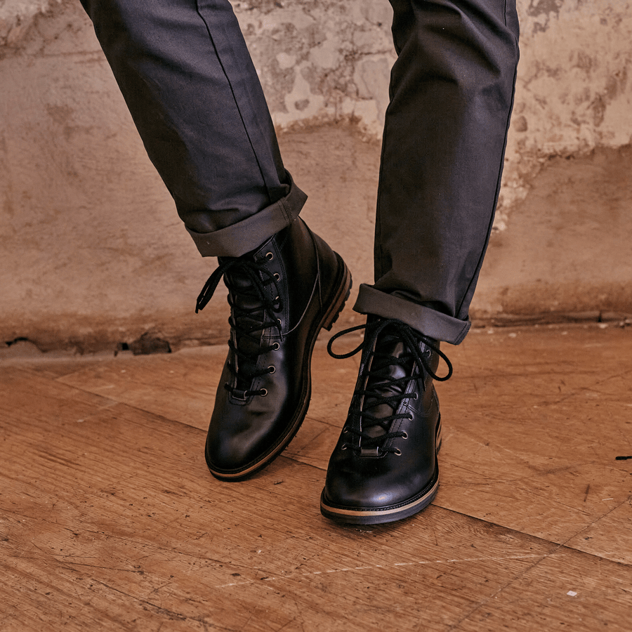 ALSTON // BLACK-MEN'S SHOE | LANX Proper Men's Shoes