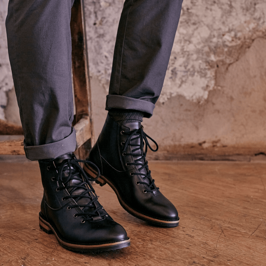 ALSTON // BLACK-MEN'S SHOE | LANX Proper Men's Shoes