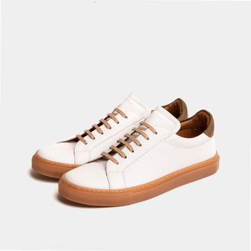 ANCOATS // WHITE & TRUFFLE-MEN'S SNEAKER | LANX Proper Men's Shoes