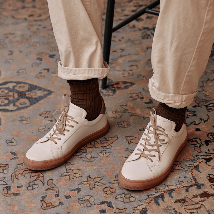 ANCOATS // WHITE & TRUFFLE-Men's Casual | LANX Proper Men's Shoes