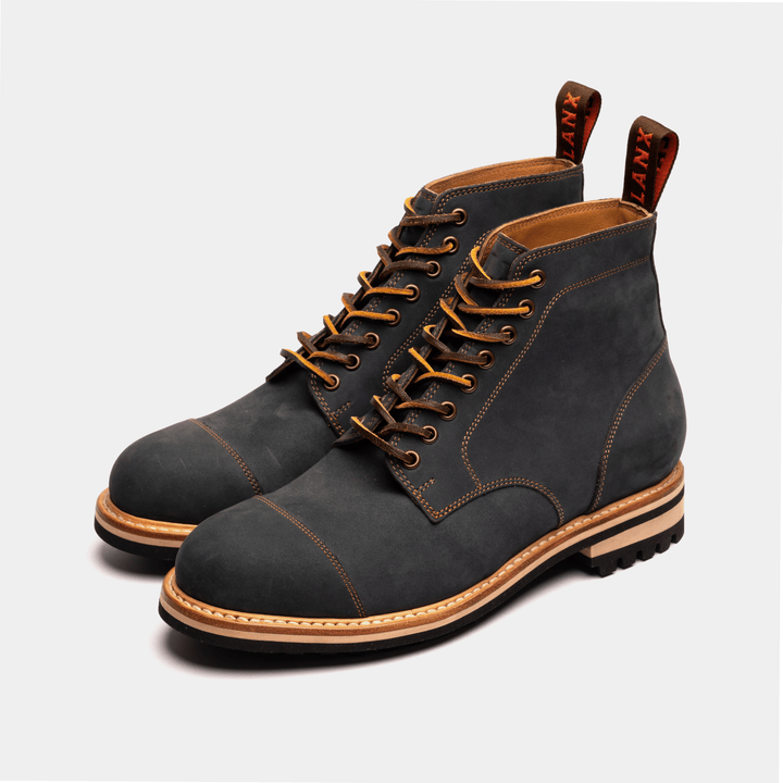 Men's - Grey - Dark - Leather - Derby Boots – LANX
