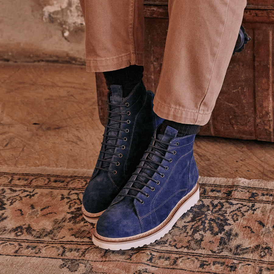 BARLEY // NAVY SUEDE-Men's Boots | LANX Proper Men's Shoes