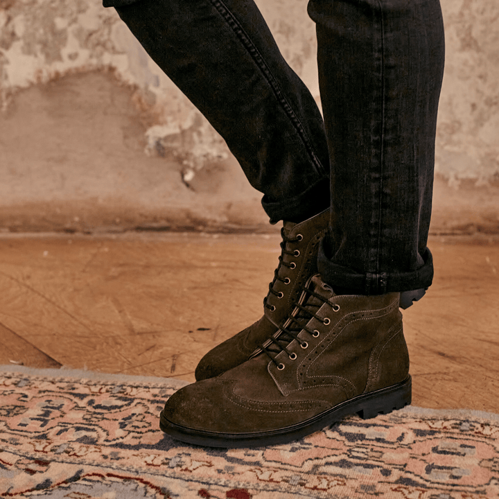 Khaki suede boots best sale