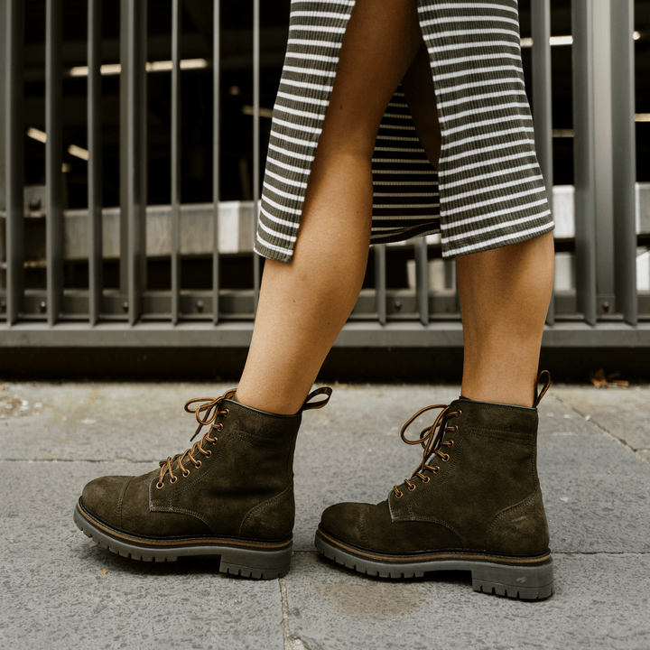 DINCKLEY / KHAKI SUEDE-Women’s Boots | LANX Proper Men's Shoes