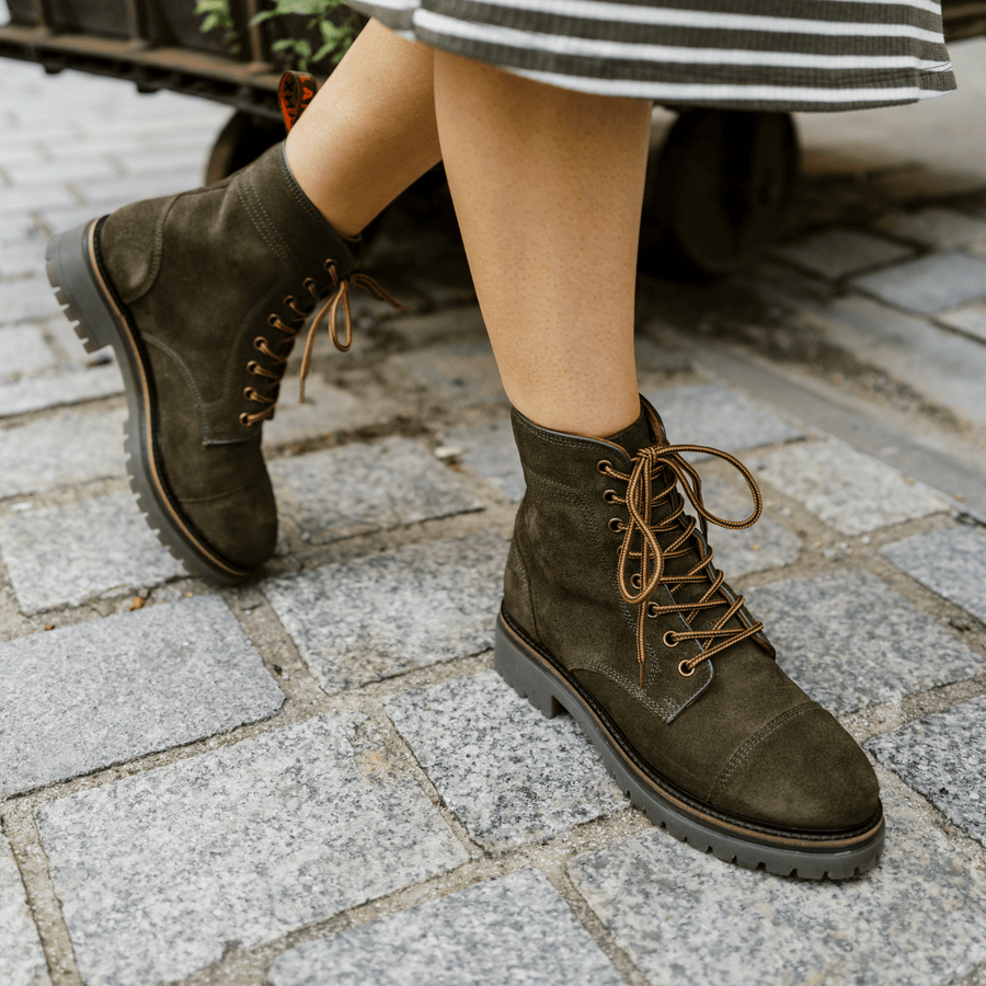 DINCKLEY / KHAKI SUEDE-Women’s Boots | LANX Proper Men's Shoes
