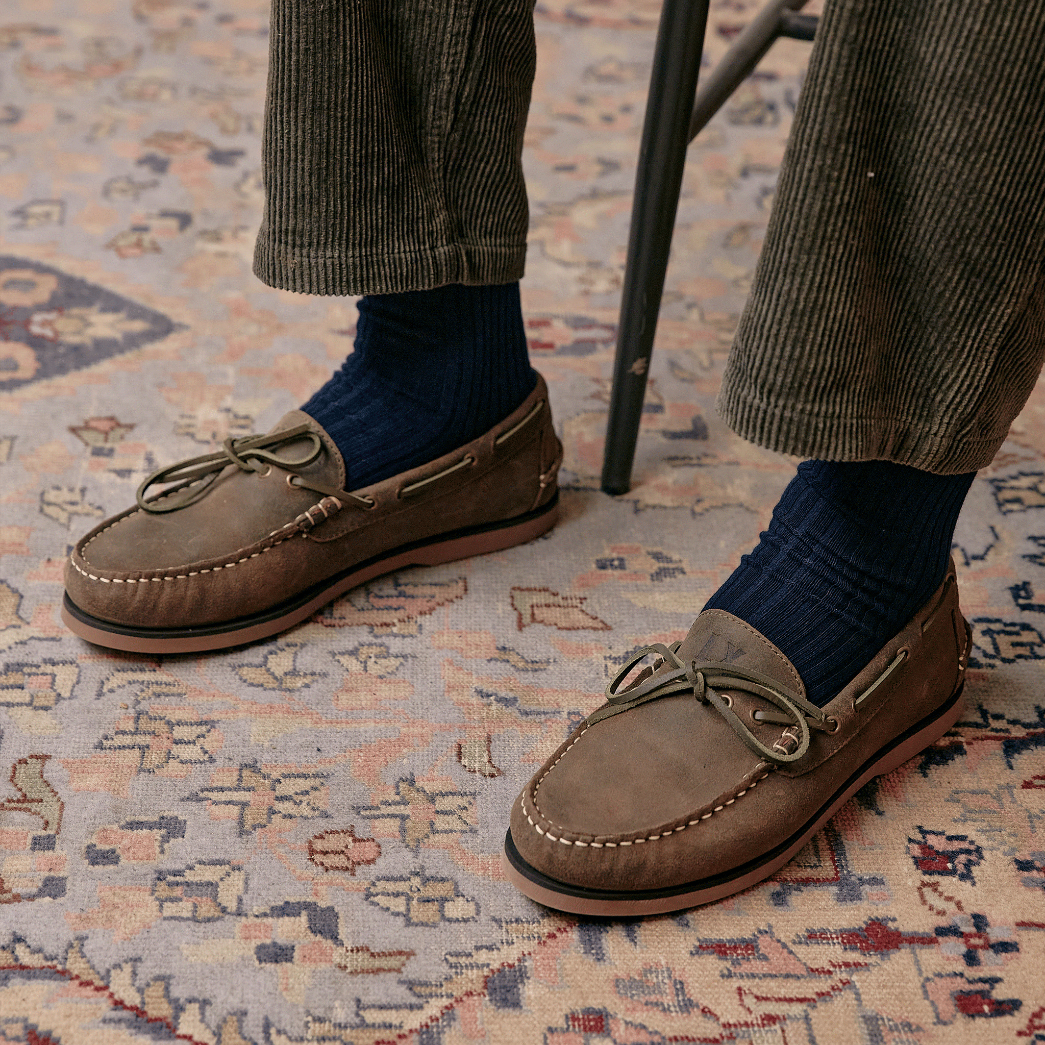 Men's - Green - Khaki - Leather - Slip-On Deck Shoes – LANX