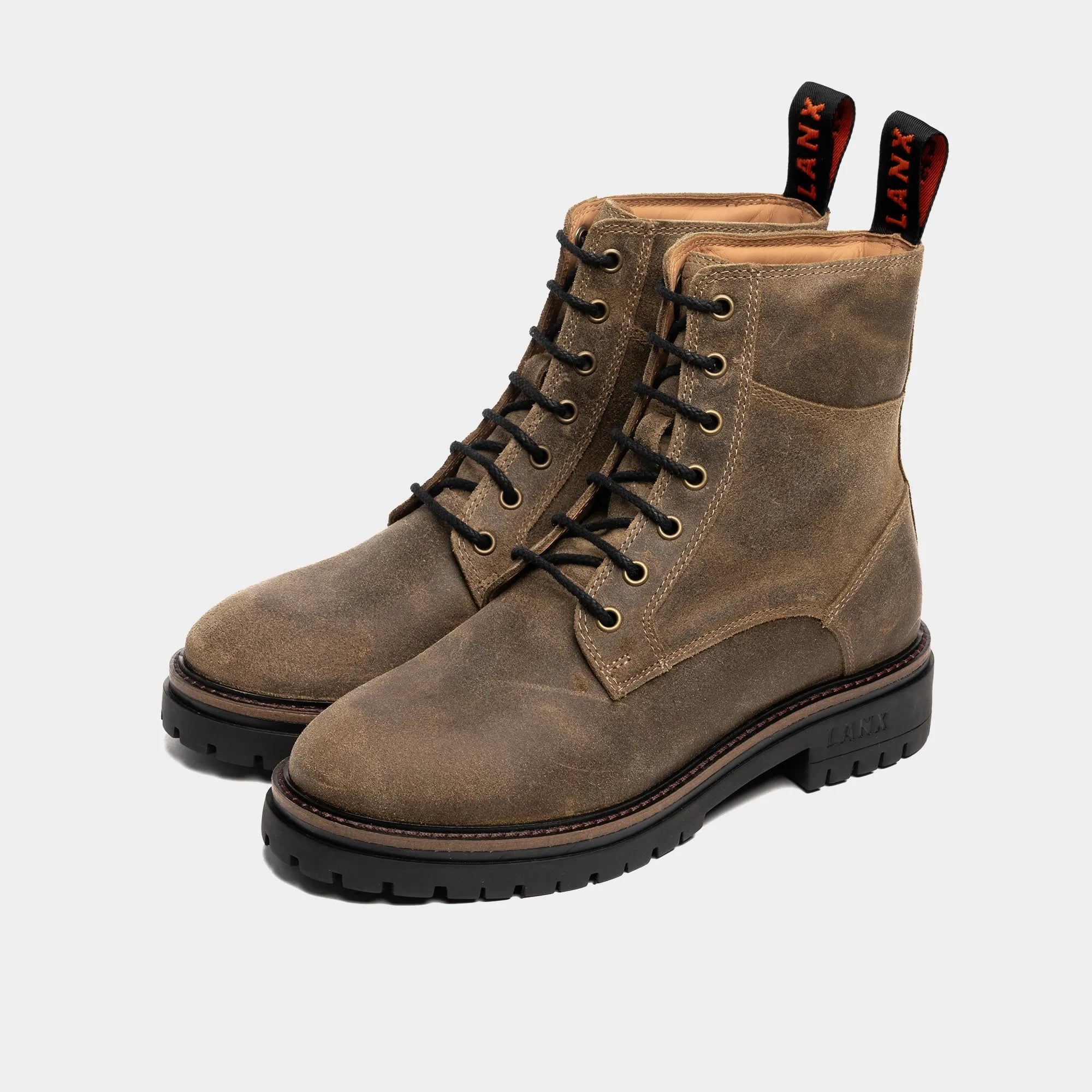 Women's - Brown - Khaki - Leather - Derby Boots – LANX