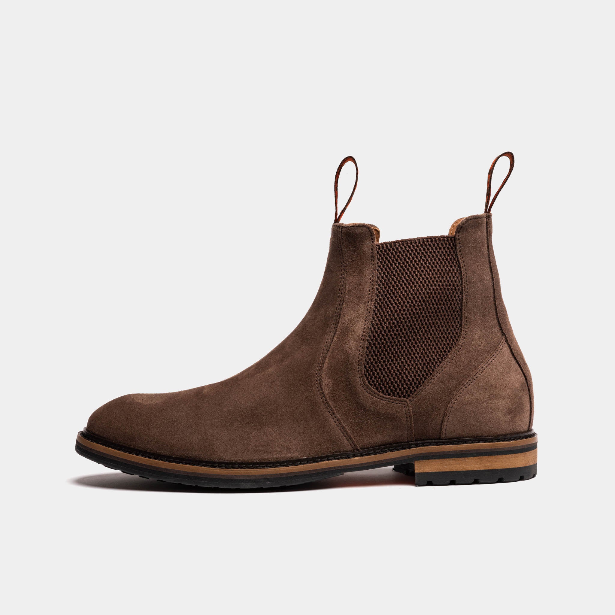 Men s Brown Dark Suede Chelsea Boots LANX