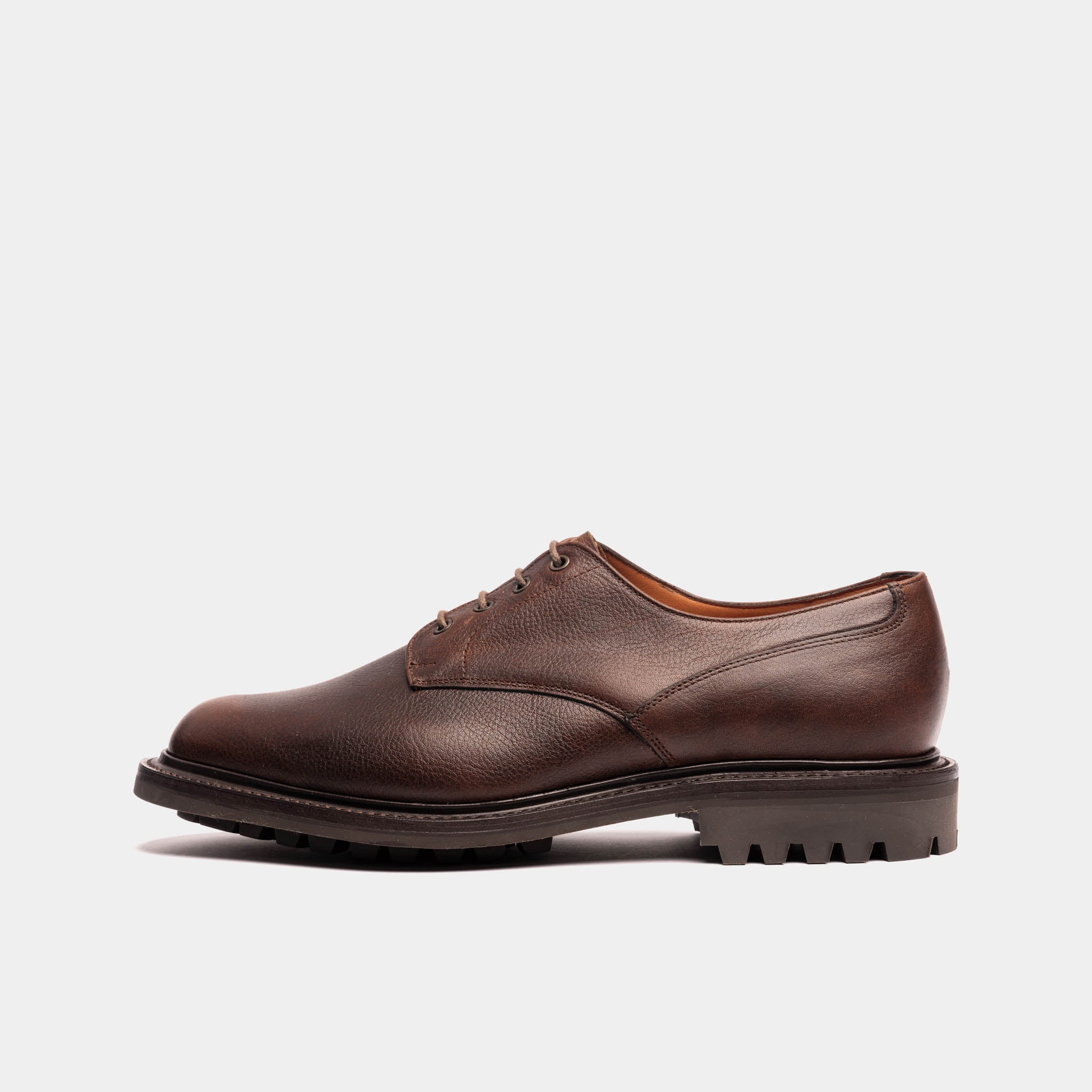 Men's Brown Dark Leather Derby Shoes – LANX