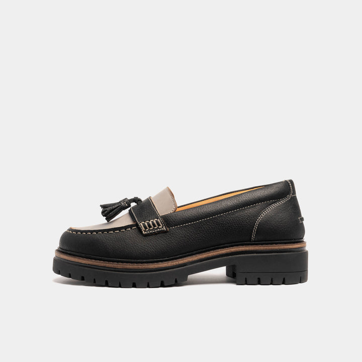 HARWOOD / PEBBLE & BLACK GRAINED-Women’s Casual | LANX Proper Men's Shoes