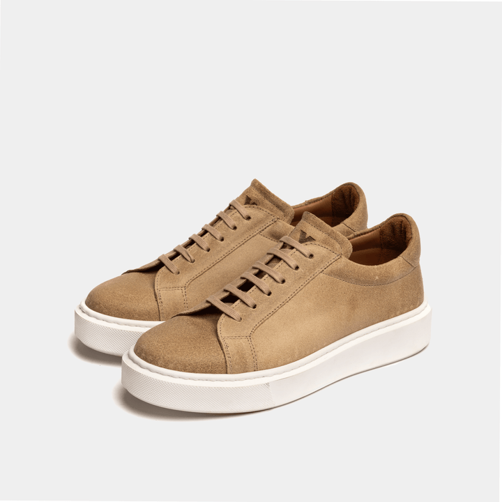 Tan suede best sale platform sneakers