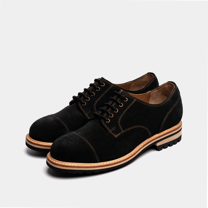 Men s Black Dark Suede Derby Shoes LANX