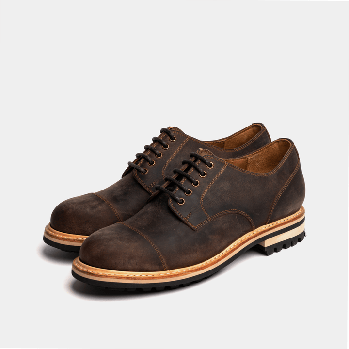 HOWGILL // BROWN DISTRESSED-Men's Shoes | LANX Proper Men's Shoes