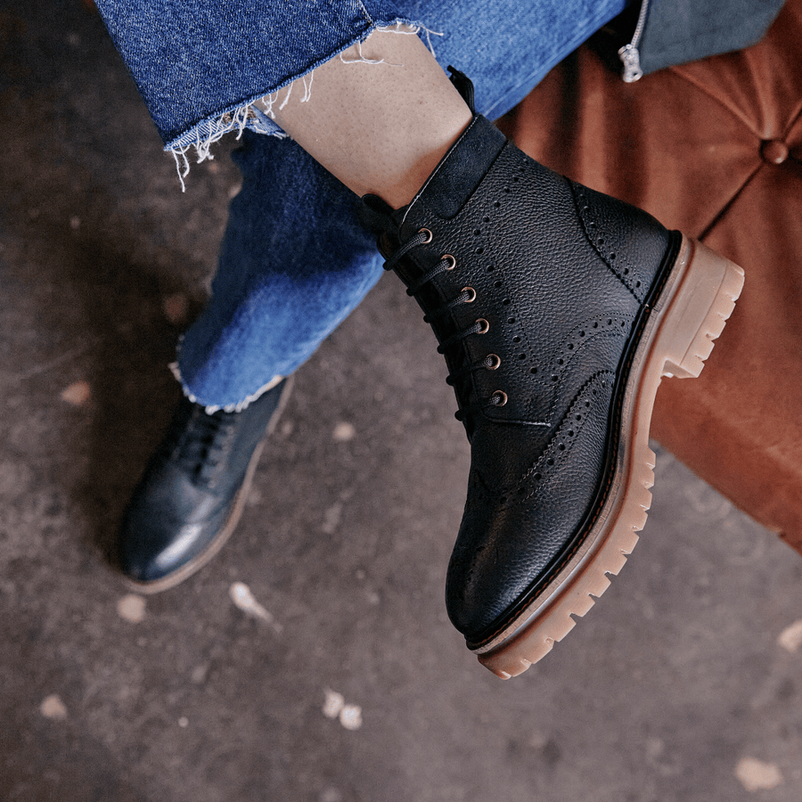 LANGHO / BLACK GRAINED-Women’s Boots | LANX Proper Men's Shoes