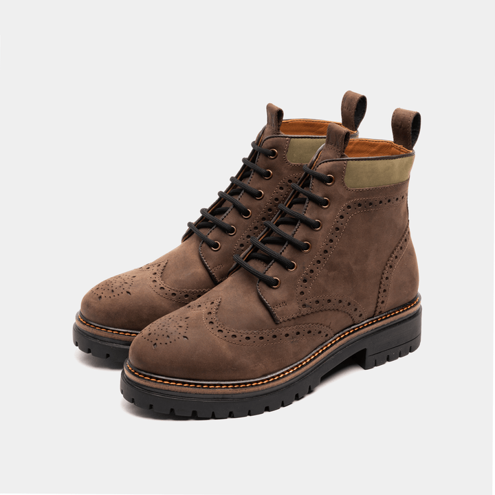 Mens suede sales brogue boots